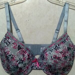 JUST BE gray/fushia/black/white size bra 38D NEVER WORN